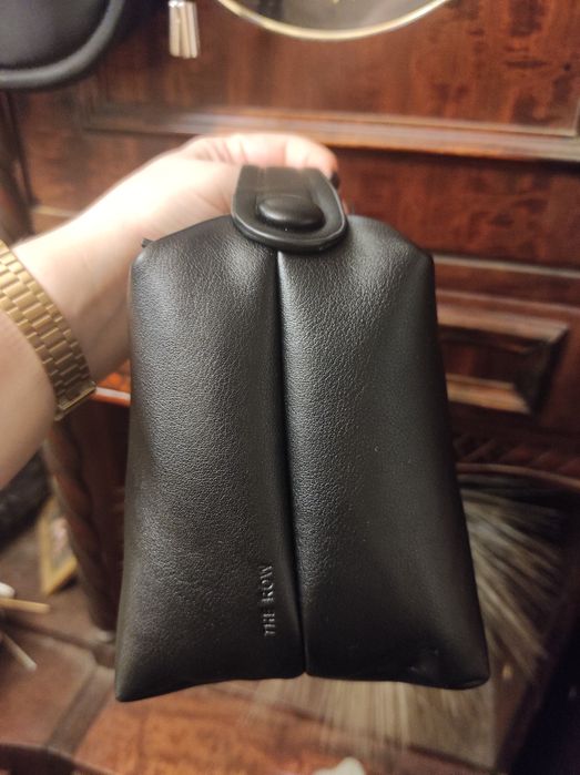 Сумка міні the row сумочка мини Bag in Leather Black шкіряна чорна