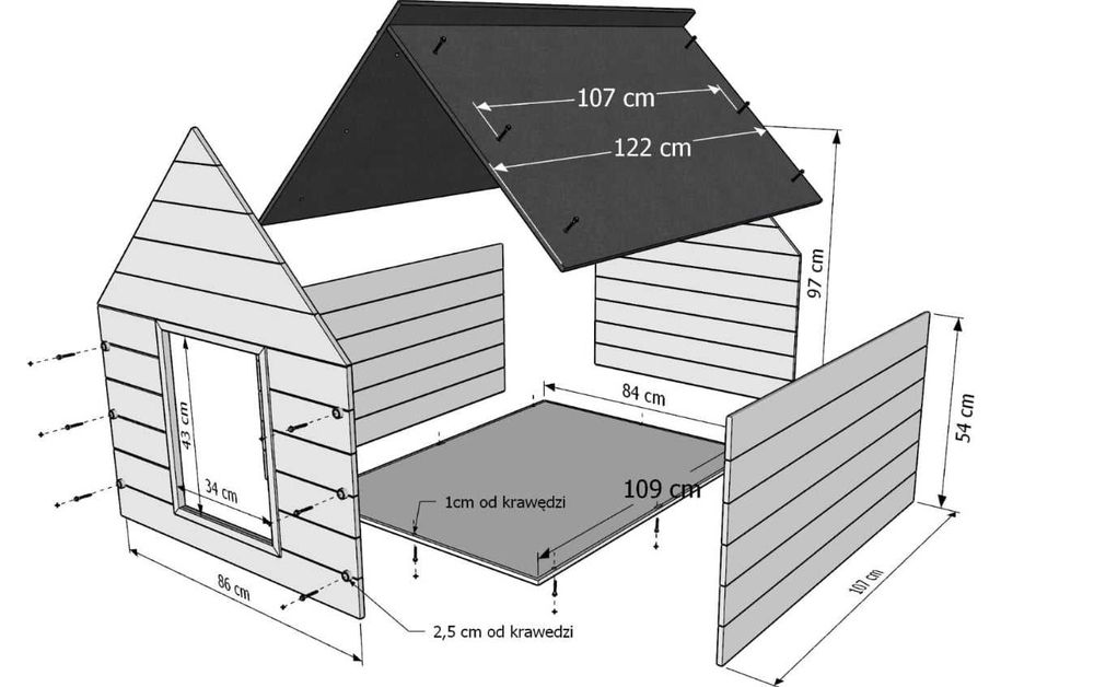 Nowa Buda Dla Dużego PSA Xxl Ocieplana Drewniana 122x99x104 Cm Palisander Dach Papa