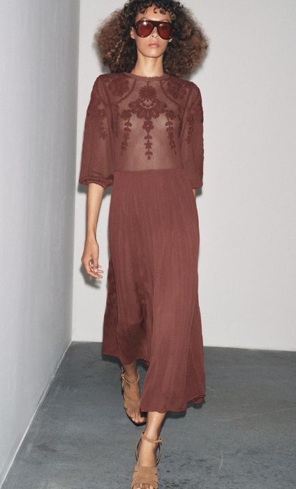 Zara Sukienka Damska Boho S