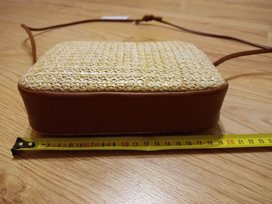 Mała na ramię słomkowa ecru brązowa hm nowa