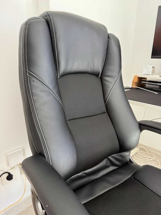 Cadeira de secretária de pele sintética STEPH preto