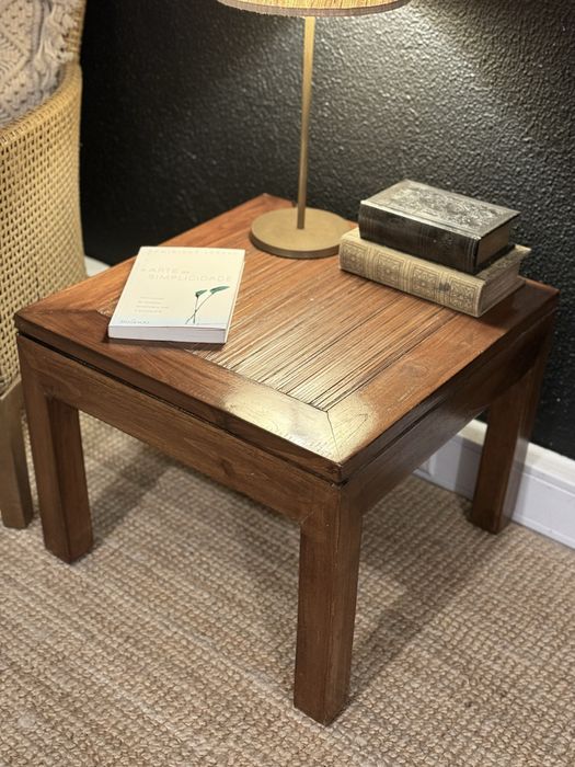 2 mesa, apoio, centro, cabeceira, teca, oriental, indonesia, rustica