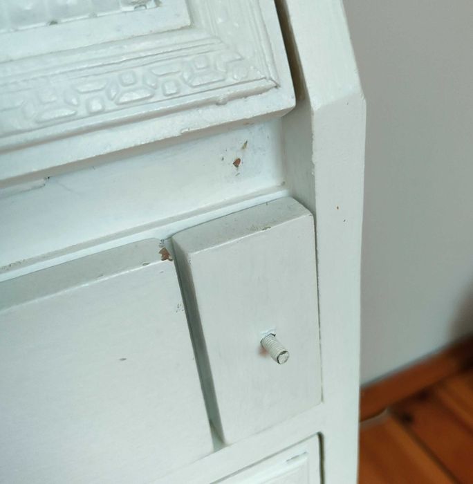 Biały sekretarzyk retro sekretarz biurko komoda półki