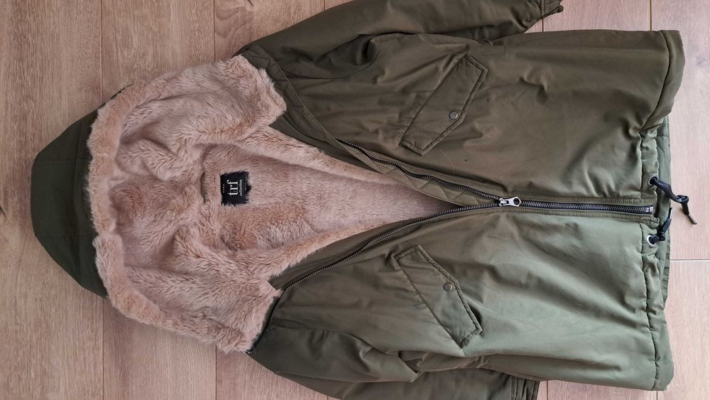 タダユキ Куртка зимова жіноча парка zara trf collection водонепроникна хакі