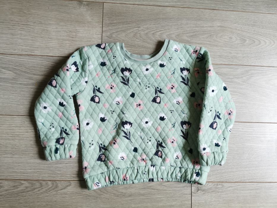 Bluza Nutmeg dziewczęca 110 4-5 lat zielona w kwiatki