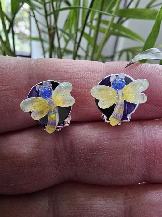 Klipsy dla dziewczynki ważki handmade