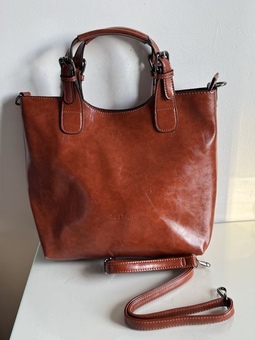 Ines Delaure torebka shopper jasnocamelowa zarka duża