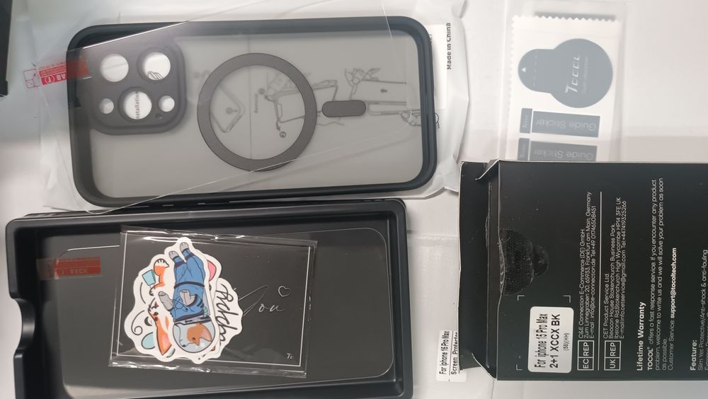 Capa TOCOL 3 em 1 magnética para iPhone 15 Pro Max, Proteçao de camera