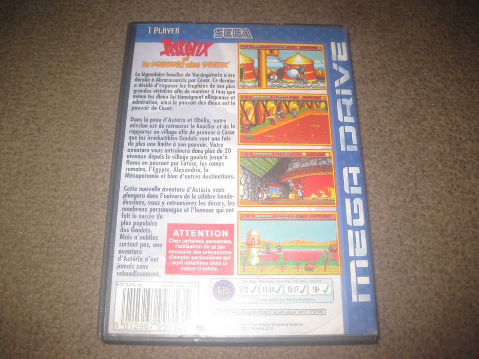 Jogo "Astérix And The Power Of The Gods" para Sega Mega Drive!