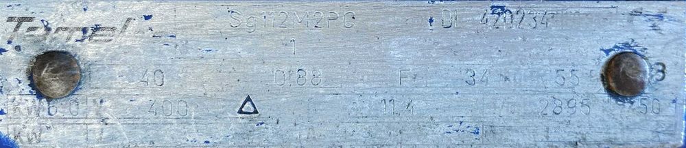 silnik elektryczny 6kW 2895obr. 3fazowy Tamel