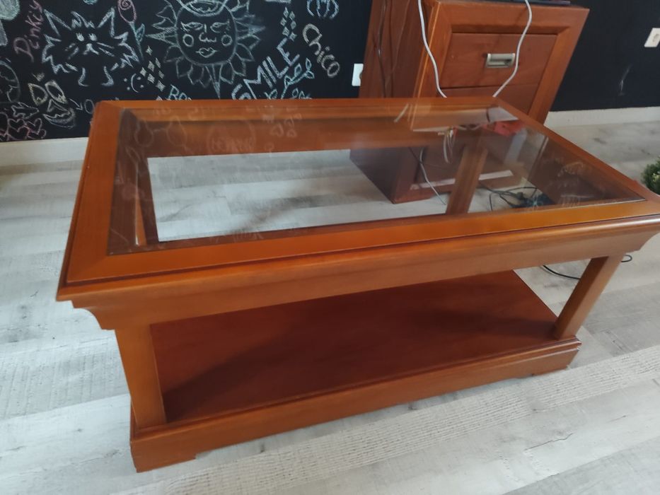 Mesa jantar em madeira maciça nogueira