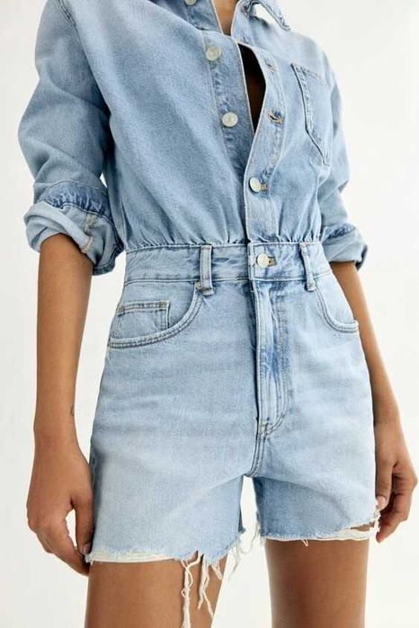 Джинсовий комбінезон zara розміру s
