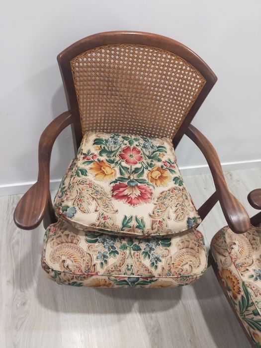 Bergeres cadeirão Luís XV palhinha