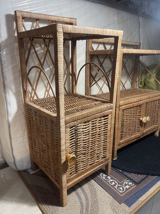 Komplet mebli wiklinowych / rattanowych boho vintage