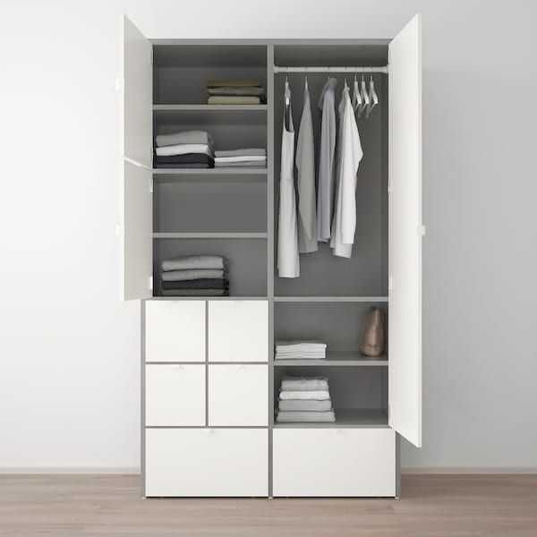IKEA VISTHUS
Roupeiro, cinz/branco  (Semi novo)