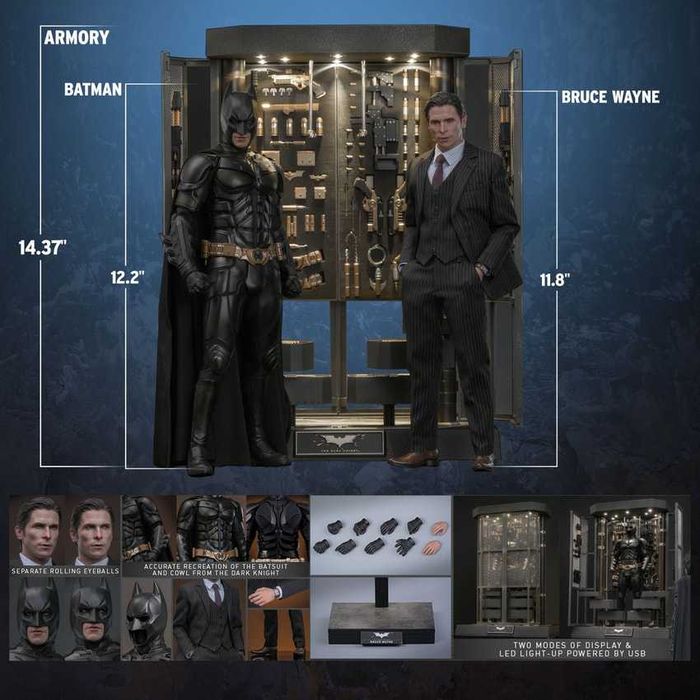 Figura Hot Toys Batman Armory with Bruce wayne 2.0