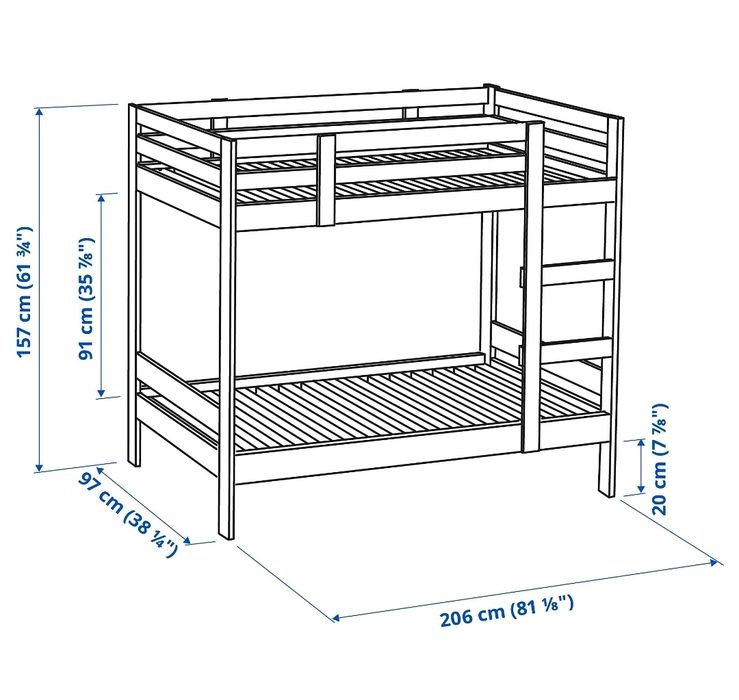 Łóżko piętrowe MYDAL Ikea 90x200 cm