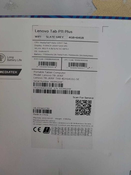 Tablet LENOVO Tab P11 Plus 64 GB + Etui Model TB-J616F (prawie nowy)