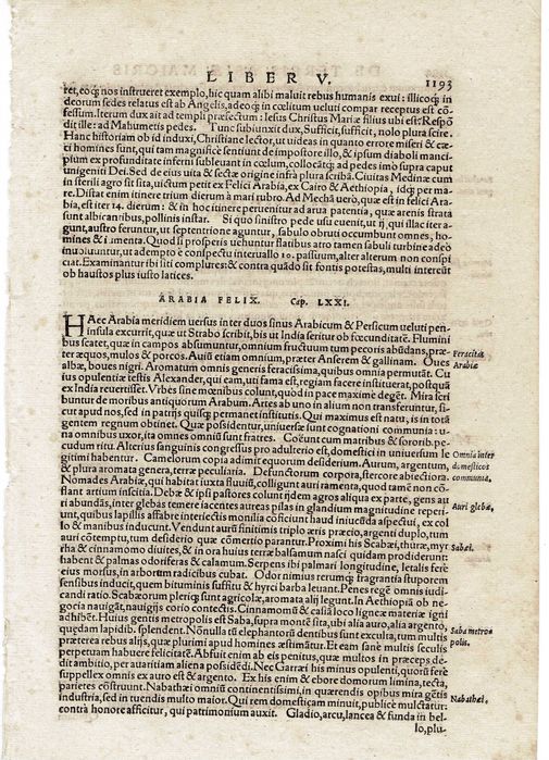 Starodruk, 1 karta z Cosmographiae 1572, Münster, s. 1193-94