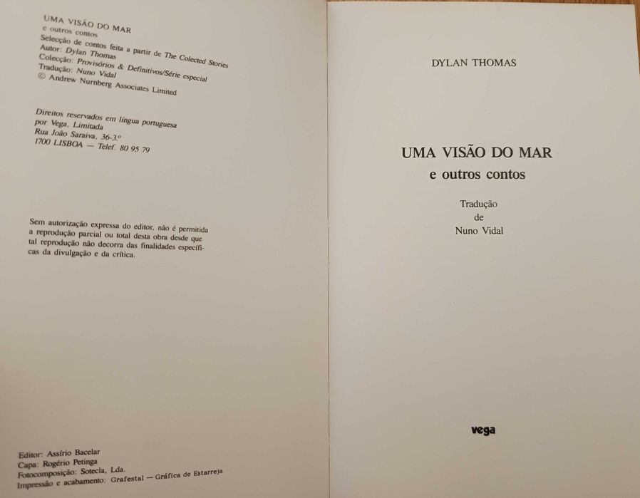 Dylan Thomas - Uma visão do mar (portes incluídos)