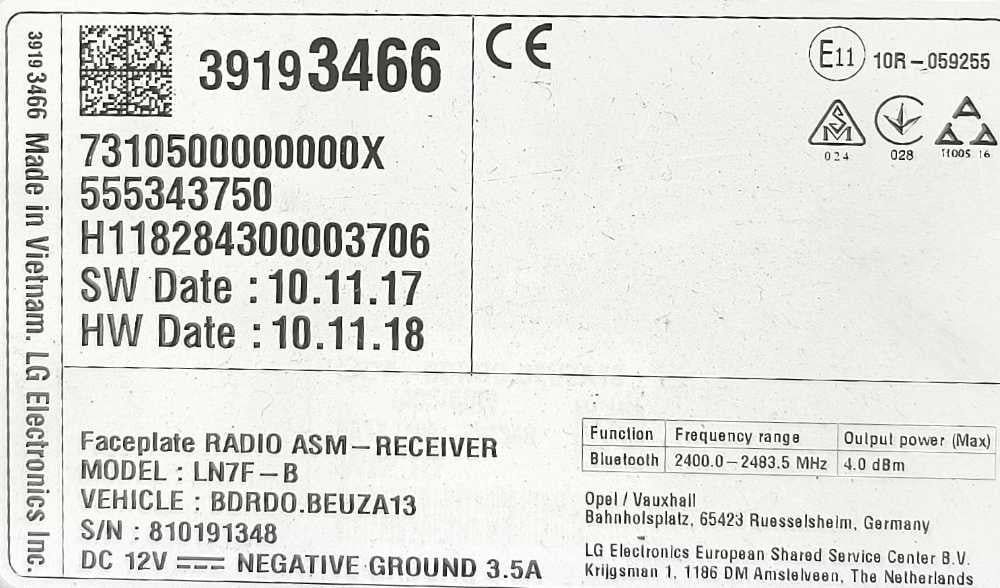Rádio / Auto Rádio 39193466 - OPEL CORSA E