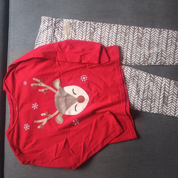 Bluzka świąteczna + legginsy firmy tuss gratis-  rozmiar 134