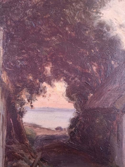 Stary obraz na płótnie sygnowany