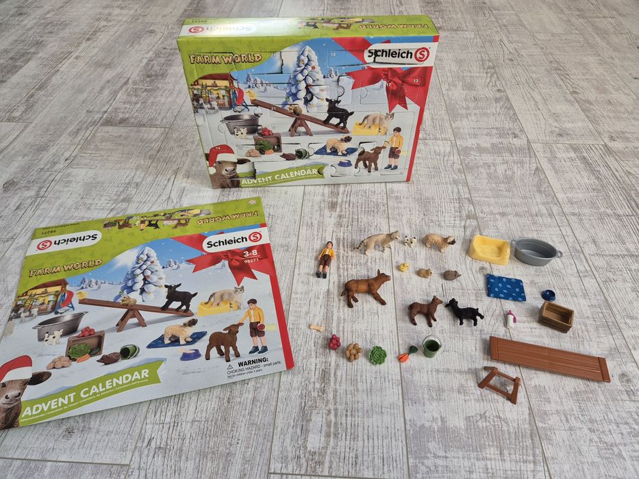 Schleich farm world duży zestaw figurek cielak kotek piesek