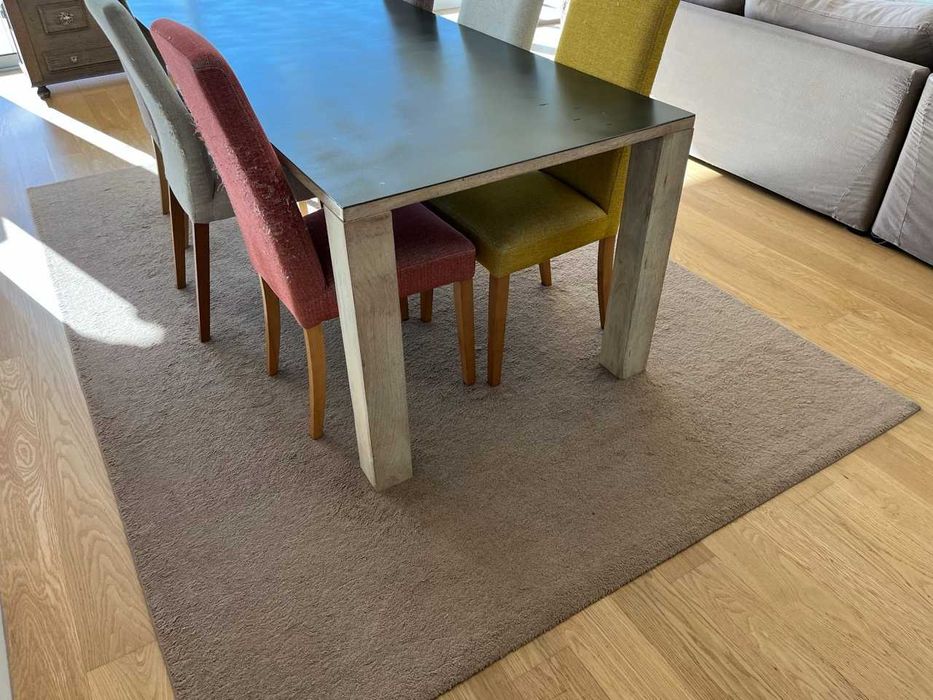 Dining Table + 6 Mixed-Colour Chairs