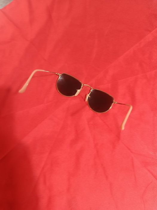 Ray ban óculos de sol lente verde armação dourada