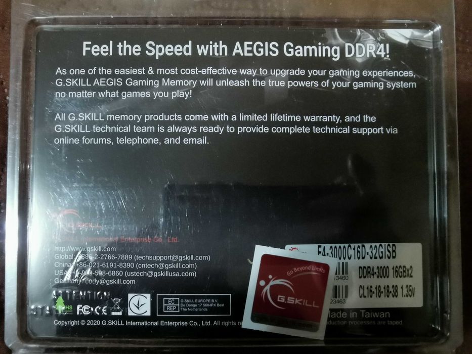 Pamięć DDR4 32gb 3000Mhz G.skill Aegis