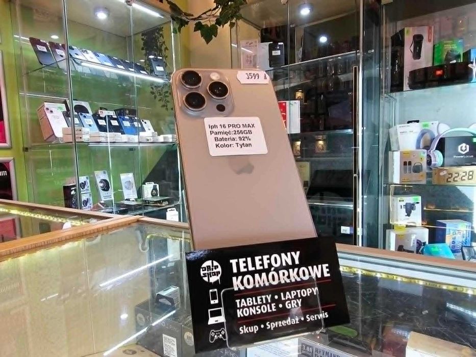 Iphone 16 Pro Max 256Gb Black Bat:92% Gwarancja/SklepGSM/Lwsk