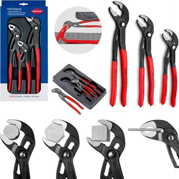 Knipex Zestaw Szczypiec Rur Cobra Szczypce Klucz 300/250/180mm 3szt Wk