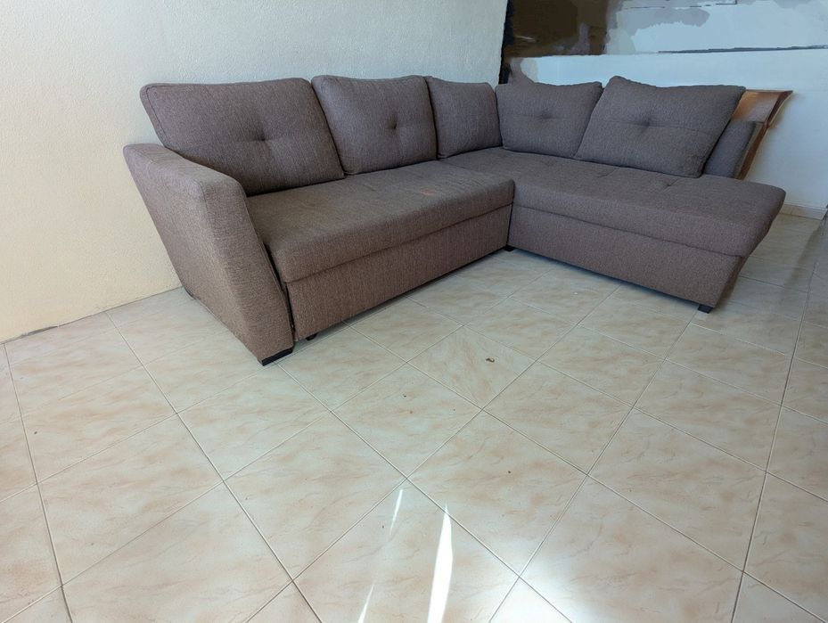 Sofá  cama 3 lugares castanho