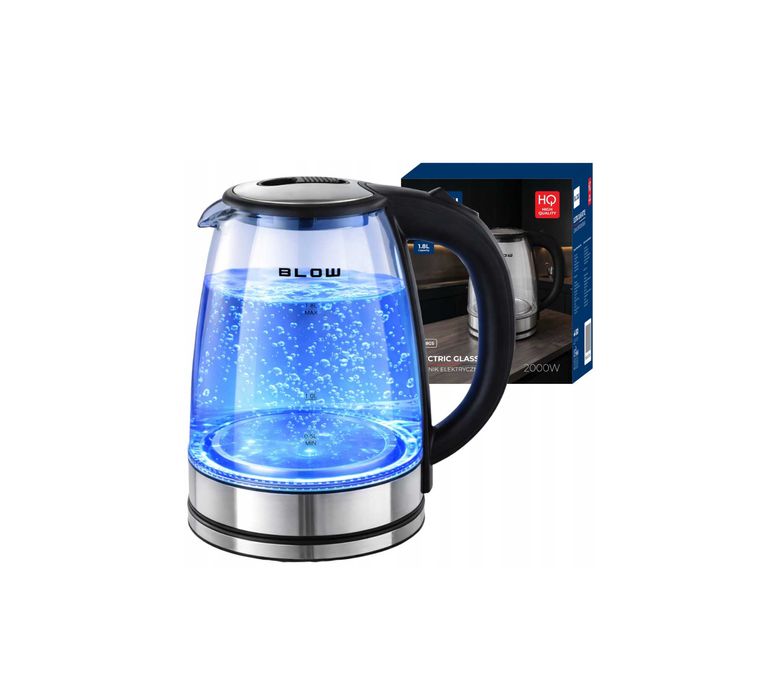CZAJNIK Elektryczny Bezprzewodowy 1,8L mocny cichy LED STAL 2000W