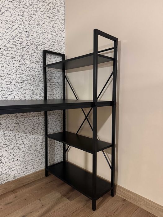 Biurko czarne z półkami 120x60 cm