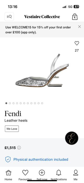 Sapatos Fendi First Originais - Silver Sequin (Novos com Caixa)