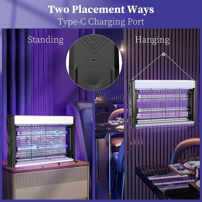 Lampa przeciw owadom Elektryczny zabijacz owadów PALONE 3200V NOWE 658