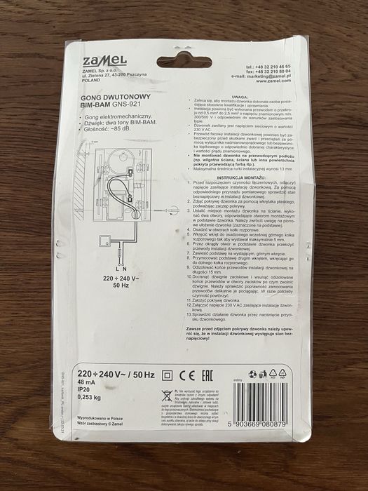 Gong dwutonowy Zamel dzwonek