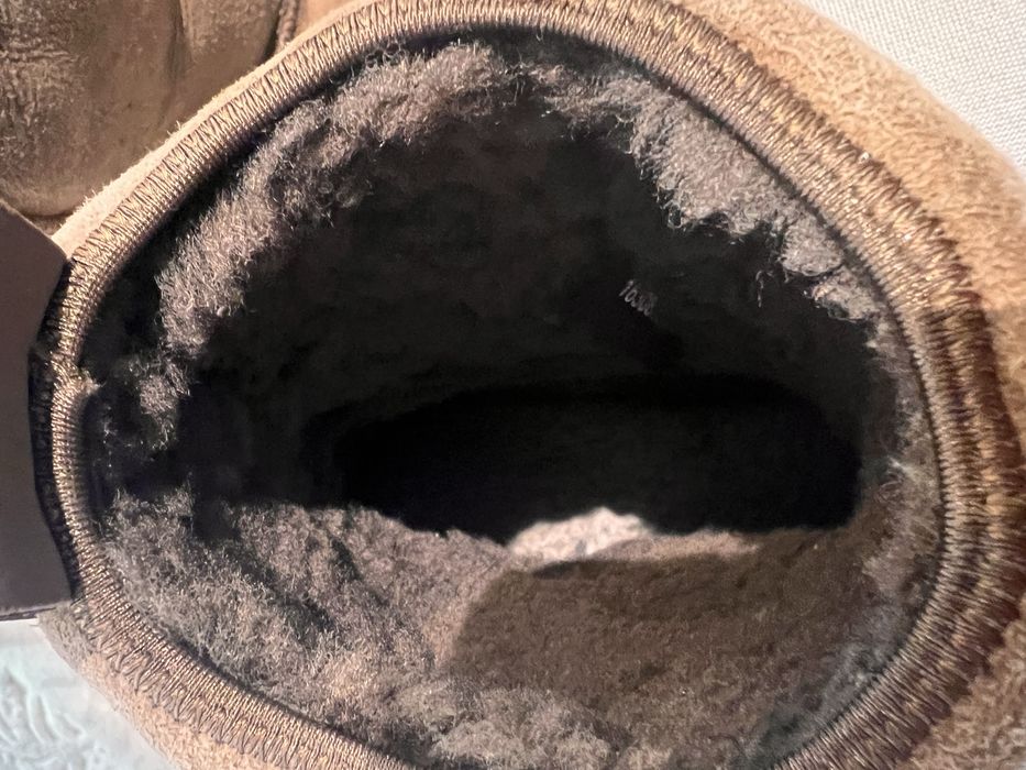 Ecco botki zimowe  38 ocieplane sniegowce beż rude zamszowe