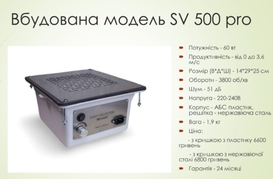 Манікюрна  вбудова витяжка