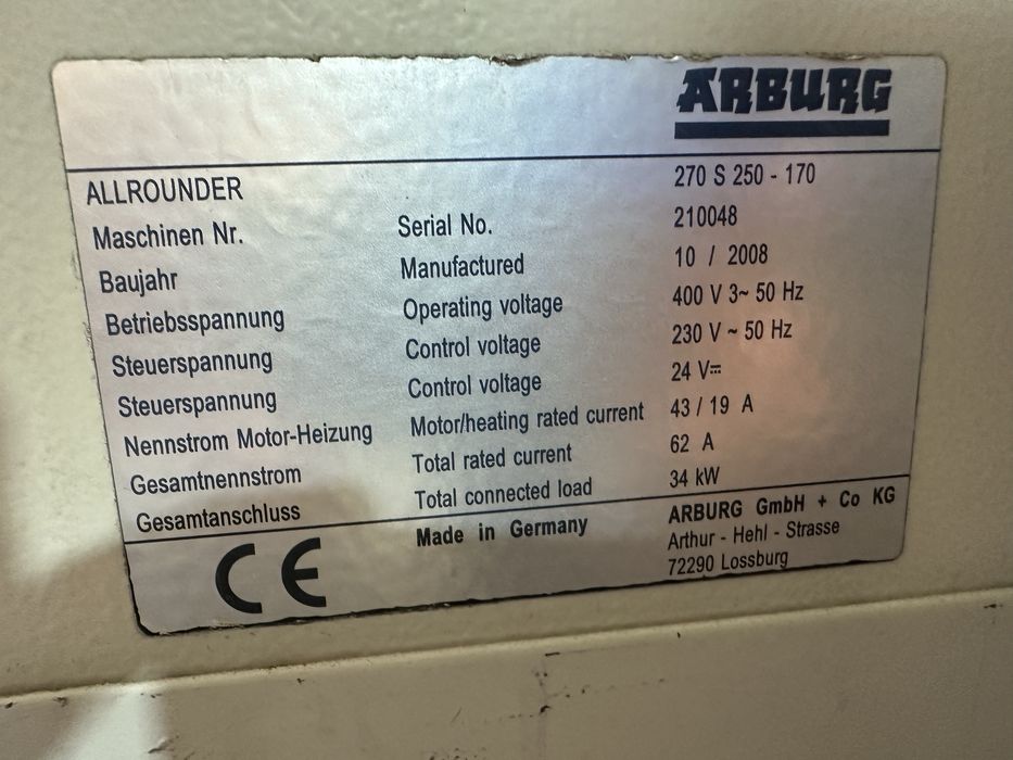 Máquina de Injeção de Plástico ARBURG Allrounder 270 S