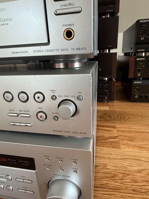 sony zestaw wieża str-de475, mds-je480, tc-we475, dvp-ns300