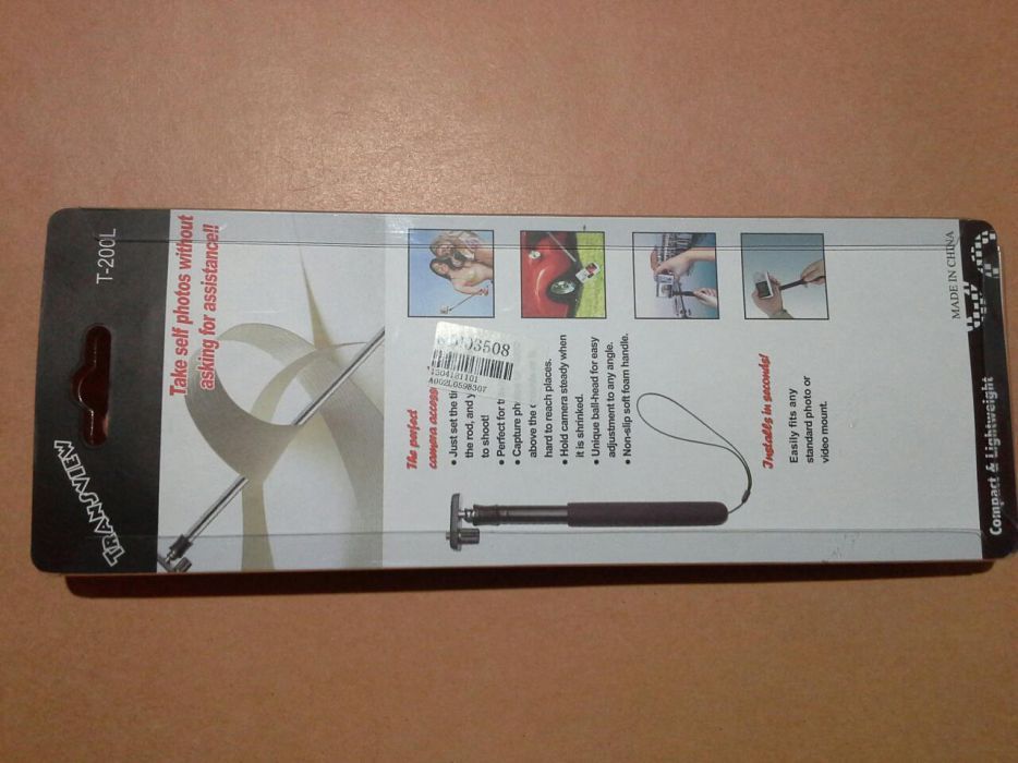 Punho telescópico para selfs em telemóvel/máquina fotográfica/Go Pro