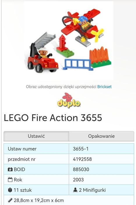 Duplo 3655 Samolot strażacki