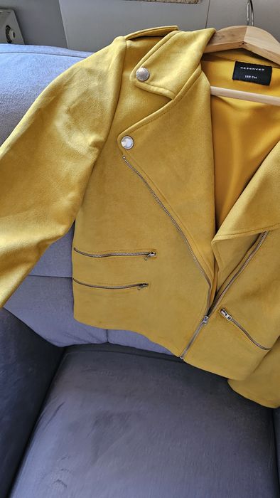 Ramoneska zamszowa żółta dziewczęca 158.