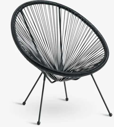 2 Cadeirões de jardim UBBERUP preto - JYSK