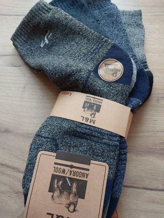 Skarpety męskie wełniane z angory 4 pary 30 zł