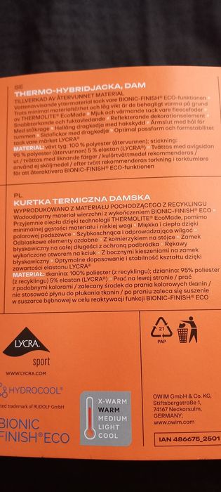 Kurtka termiczna damska Crivit