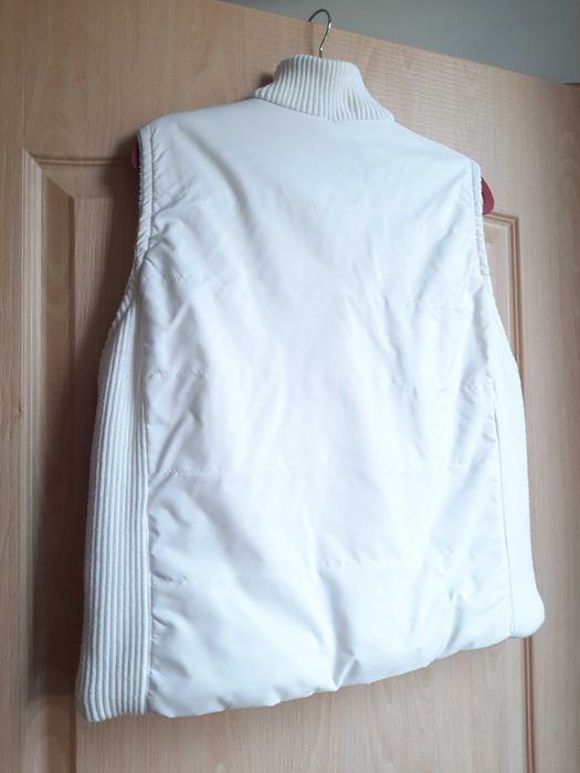 Biała, ciepła kamizelka, rozm. L